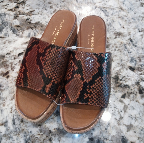 New Kurt Geiger London Monica women's sandals snakeskin platform slide EU 38.5 - Picture 3 of 8